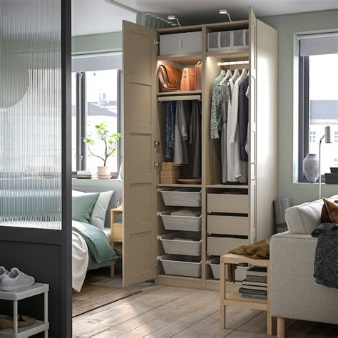 PAX / BERGSBO wardrobe combination, grey-beige/grey-beige, 100x60x236 ...
