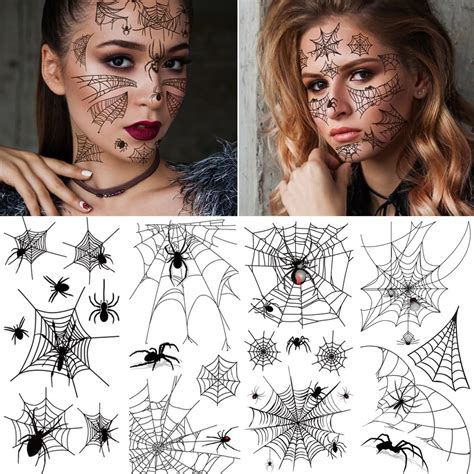 Halloween Spider Tattoos Spider Net Spider Webs | Ubuy India