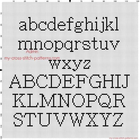 Cross stitch alphabet Batang all letters free pattern download - free ...