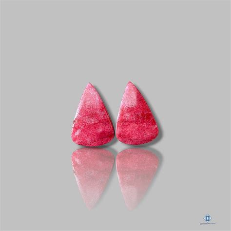 Authentic Thulite Pear Pairs for versatile use in rings, necklaces, and ...