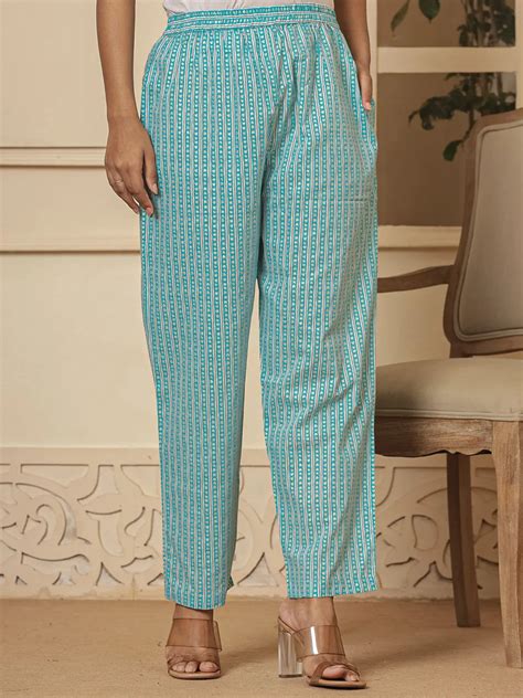 Cotton Turquoise Blue And White Kurta Dupatta Set – Yufta Store