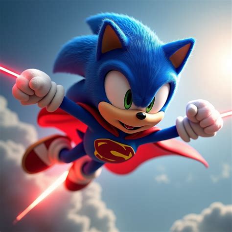 Sonic Superman Flying | Stable Diffusion Online
