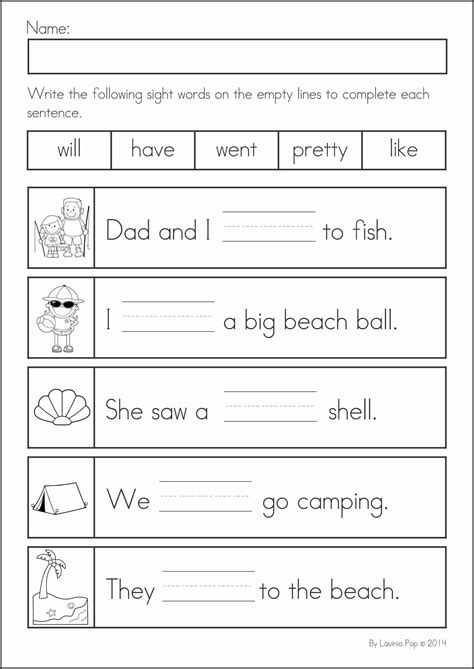 Sight Word Sentences Worksheets For Kindergarten - Printable Word Searches