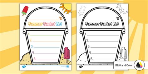 Printable Summer Bucket List Template | Twinkl USA - Twinkl