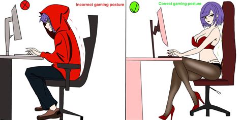 Image result for Gamer Posture vs Normal