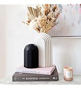 Buy PUREZENTO Unique White Ceramic Donut Vase 8.5 & 5.7 Inch - Set of 2 ...