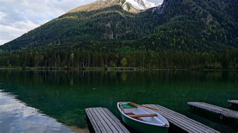 Wallpaper boat, pier, lake, trees, landscape hd, picture, image