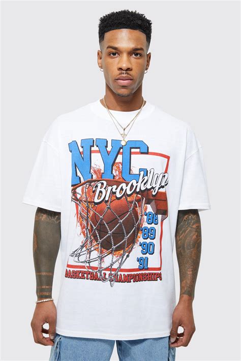 Oversized Basketball Graphic T-shirt | Shirts, Mens shirts, Mens tshirts