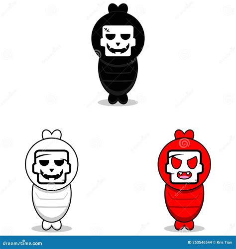 Indonesian Traditional Ghost Character Mascot Stock Vector - Illustration of celebration, face ...