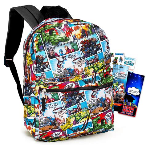 Buy Marvel Avengers Backpack for Boys Girls Kids - 2 Pc Bundle with 16 ...