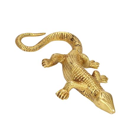 Buy Royal Metal Brass Lizard Figurine Table Decor ( Golden ) Online at ...