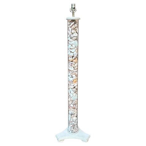 Vintage Organic Modern Coastal Style Seashell Filled Lucite Floor Lamp ...