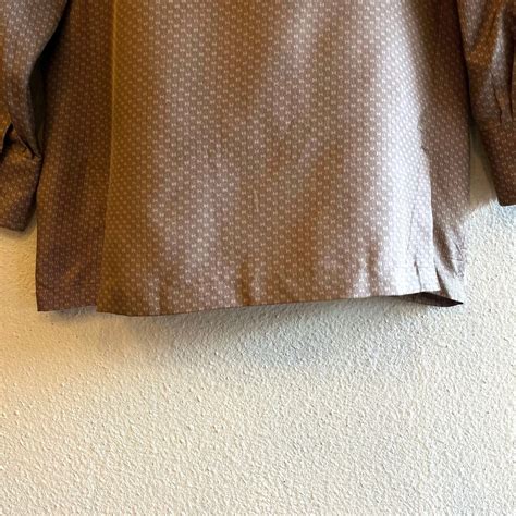 HERMES 1980's "mini H Logogram" Silk Shirt -Brown- | CARBOOTS