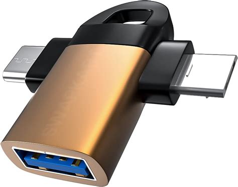 UBRONIK 2 in 1 OTG Adapter Micro USB+USB Type C to USB Female Connector ...