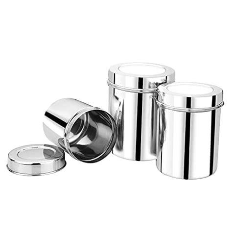UCHHKOTI 26 Gauge Stainless Steel Vertical Storage Canisters Set of 3 ...