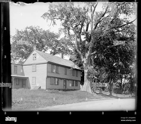 Old house with big tree , Buildings. Hingham Public Library Glass Slide ...