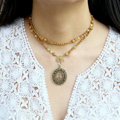 Spanish Colonial Philippines Gold Tamborin Necklace — Heart of Hearts ...