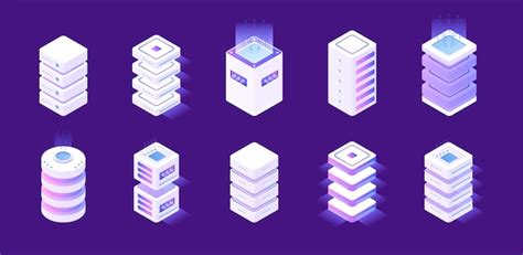 Isometric server set data server concept vector illustration | Premium ...