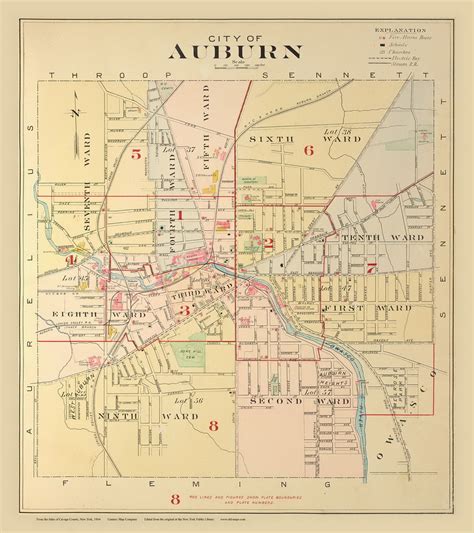 Auburn, New York 1904 - Old Town Map Reprint - Cayuga Co. Atlas - OLD MAPS
