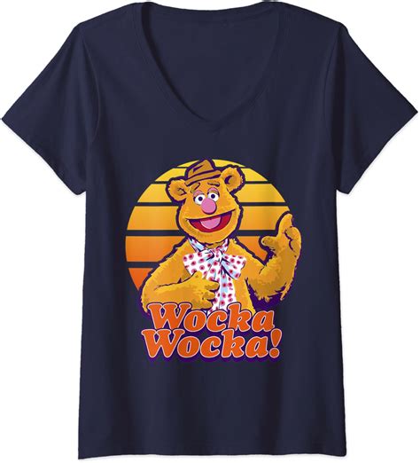 Womens Disney The Muppets Fozzie Bear Wocka Wocka Portrait V-Neck T ...