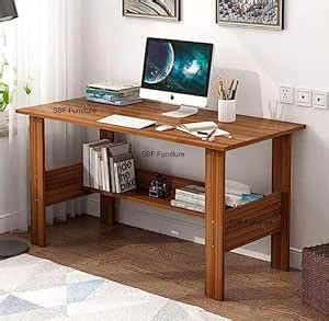 KVS Furniture Engineered Wood Computer Desk with One Tier Shelves ...