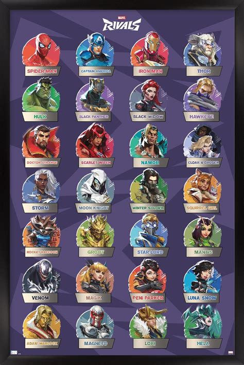 Marvel Rivals - Grid Wall Poster, 22.375" x 34" Framed - Walmart.com
