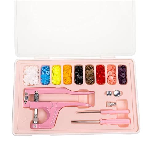 HASTHIP® Snap Button Tool Kit, 9-Color Snap Buttons Fasteners with Hand ...