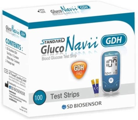 STANDARD Gluco Navii GDH Blood Glucose Test Strip 100 Glucometer Strips ...