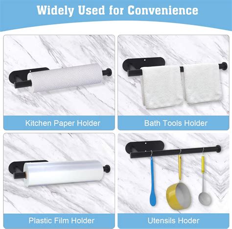 Buy FGSAEOR Paper Towel Holder, Adhesive or Wall Mount Stand Rack Use ...