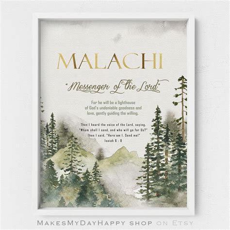Malachi Name Meaning,custom Printable Meaning of Name,watercolor Forest ...
