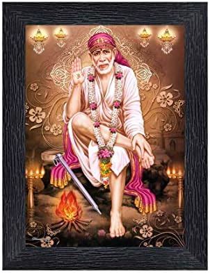 Generic PnF Sai Baba Religious Wood Photo FPnF Rames with Acrylic Sheet ...
