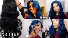 Adore Indigo Blue by Dying A Lace Front Wig From To Black To Blue Using Adore Adore Indigo Blue