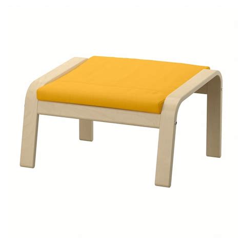 POÄNG footstool, birch veneer/Skiftebo yellow - IKEA