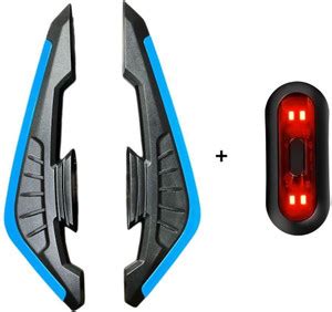 VermsBikers Bike Aero Wing Side Spoiler(SkyBlue)+Rear helmet Warning ...