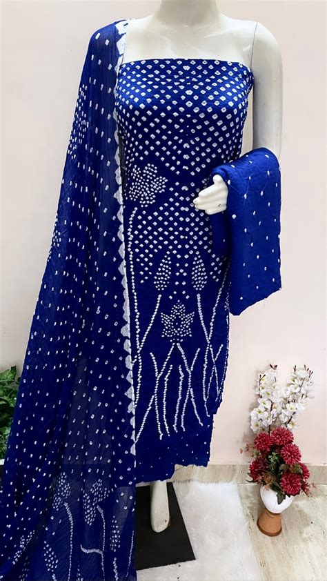 Cotton Satin Self Colour Kutch Bandhani – Ethenika.com