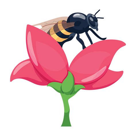 A captivating flat icon of flower bee 12690721 Vector Art at Vecteezy
