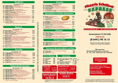 Willkommen bei Pizzeria Schnitzel Express in Asslar