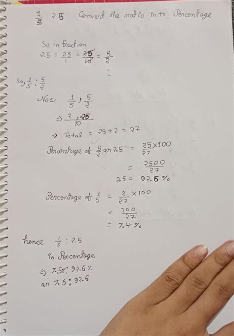 1/5 : 2.5 please convert the ratio into percentage and please tell the ...