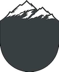 Black Mountain Silhouette Nature Badge Emblem Cartoon Vinyl Sticker (8 ...