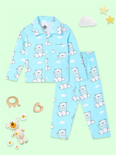 The Mom Store Baby and Kids Pajama Nightsuit Set - Hello Bear - The Mom ...