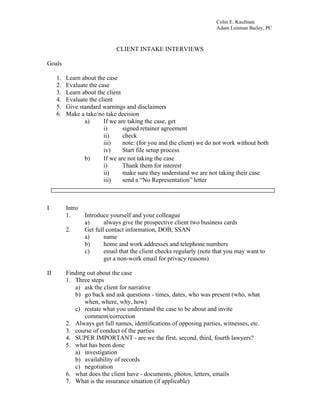 Image result for Client Intake Interview Slip and Fall