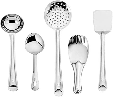 Buy TIARA Lara 5pc Set Serving Cooking Spoon 1.2 mm Thickness Stainless ...