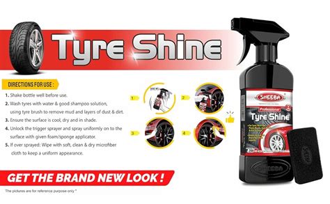 SHEEBA TYRE SHINE Polish with Foam Applicator Pad for Cars & Bikes