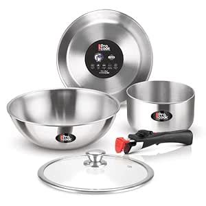 Buy Milton Pro Cook Tri-Ply Stainless Steel Cookware with Detachable ...