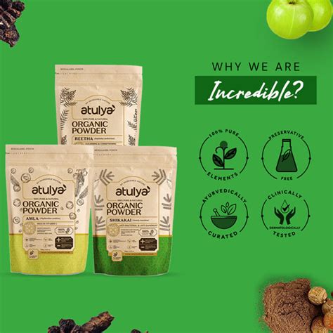 Atulya 100% Natural Amla, Reetha, Shikakai Powder for Hair – atulya