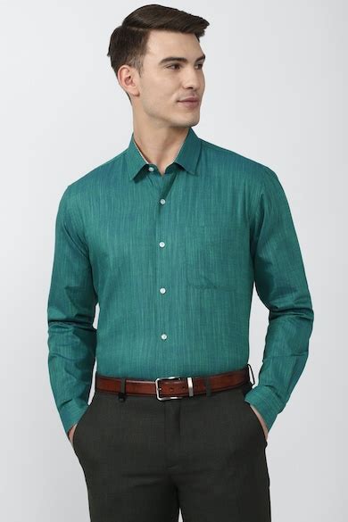 Buy Men Green Regular Fit Full Sleeves Formal Shirt Online - 726349 ...