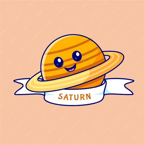 Premium Vector | Cute colorful Saturn planet logo illustration