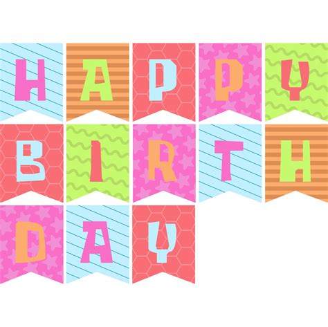 Happy Birthday Banner Printable Free