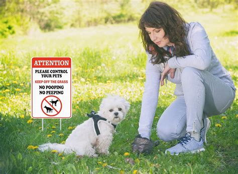 Buy FLYAB No Pooping/Peeping Sign for Yard 8x12 Keep Off The Grass Yard ...