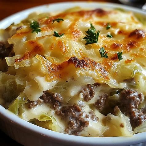 The Best Creamed Cabbage and Ground Beef Casserole Recipe